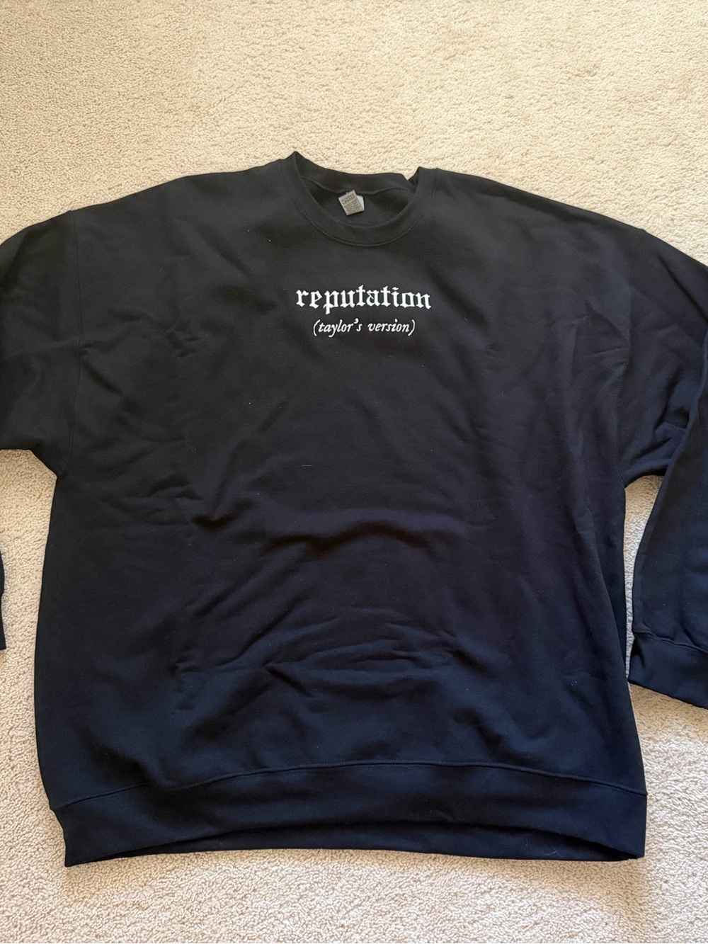 Black XXL 2XL embroidered Reputation (taylor's version) Crewneck Sweatshirt